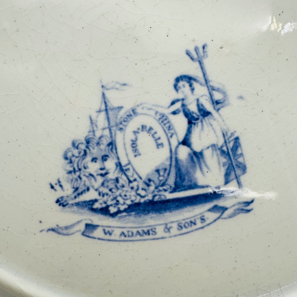 Vintage W Adams & Sons Isola Bella Light Blue White Transferware 10.5" Plate - Picture 6 of 7